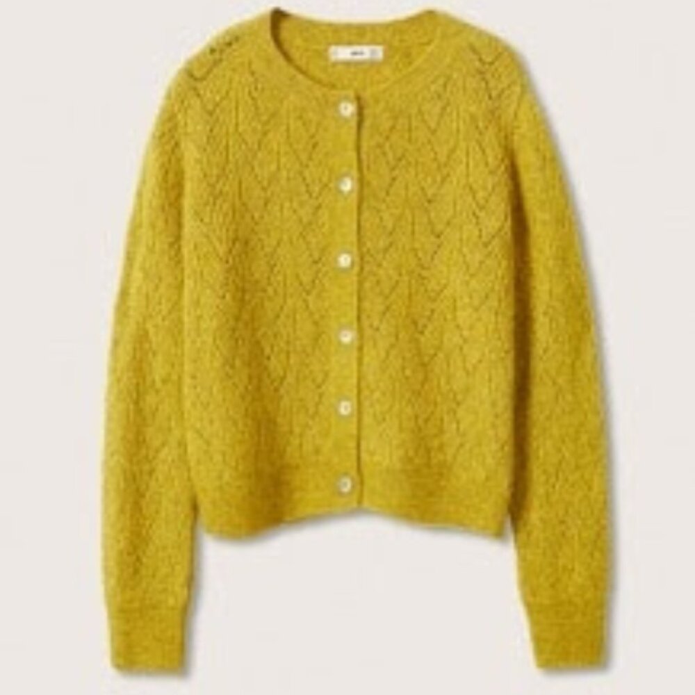 Mango Openwork Cardigan Sweater